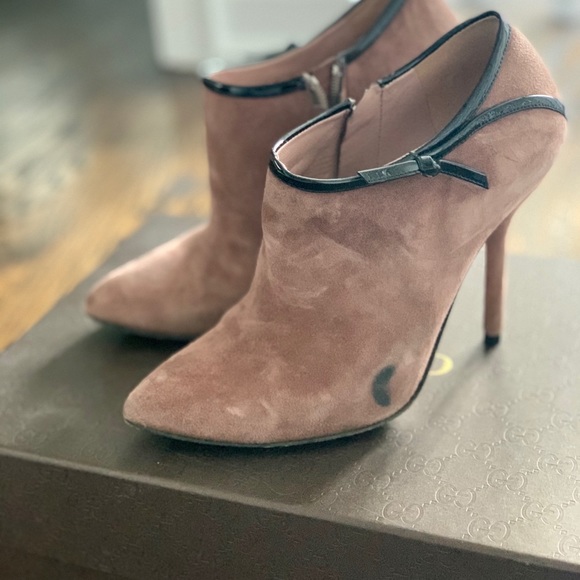 Suede Gucci ankle boots - Mauve - 5.5 - Picture 2 of 6